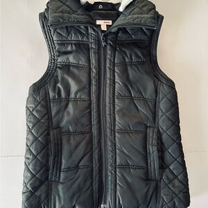 BONGO Black Quilted Vest Jacket with Hood